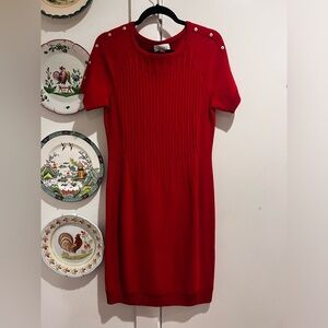 St John Red Knit Dress Size Small